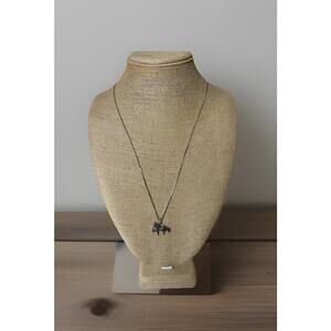 Beautiful Vintage Sterling Navajo Horse Necklace On Sterling 30” Box Chain.